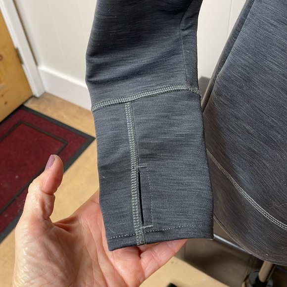 Ascend Tunic Pullover Hi-low Long Sleeve Thumb Hole Gray Fleece Mock - Picture 4 of 10